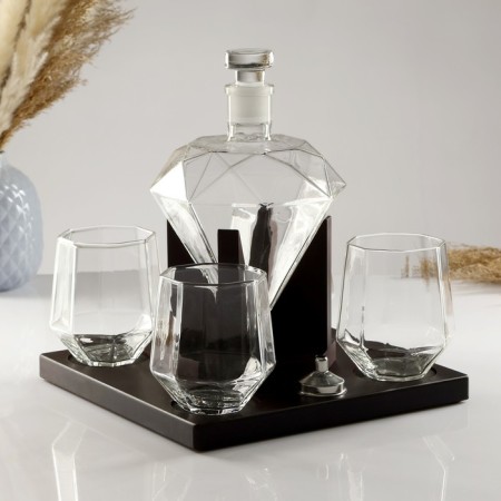 Mini -bar Rubin, on a stand, skeleton - 880 ml, glasses - 200 ml, 13.5 x 23 x 23 cm-1