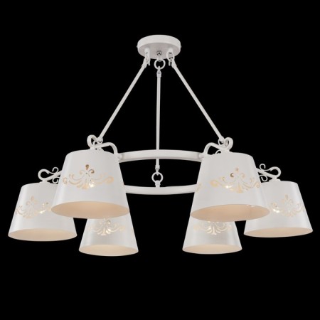 Suspended lamp Freya Fr2259-PL-06-W Aurora, 843x843x595 mm, E14, 6x40W, white color-4
