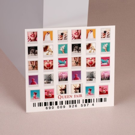 Slider - Nail design "Polaroid", multi -colored
