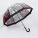 Umbrella - a semiautomatic “city” cane, 8 knitting needles, r = 39 cm, transparent/black color