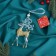 Christmas tree decoration "Deer with patterned horns shine" 9x16 cm, mix, transparent gold