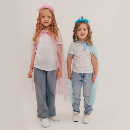 Carnival set "Charming Princess" The length of the cloak is 80 cm, crown, pink-4