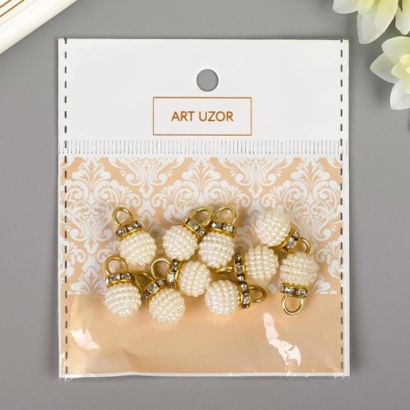 Decor for creativity plastic "lamb ball with loop" set 10 pcs 1x1.2 cm-2