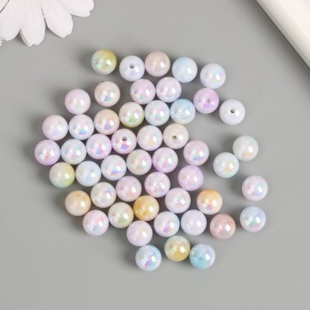 Beads for creativity plastic "Balls of pearl gradient" d = 1 cm set 50 pcs
