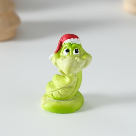Polystone souvenir "Good snakes in the New Year's cap" Red-green mix 2.5x2.5x4 cm-2