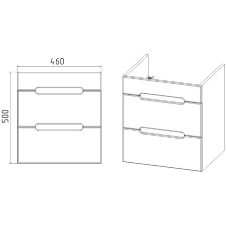 Viant Viant "Marseille" 2 boxes, suspended, 380x460x500 mm, with COMO 50 shell-3