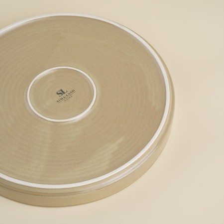 Bannered porcelain plate SL Home "Sandy Breeze", D = 19 cm, beige color-3