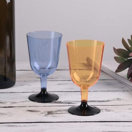 Plastic disposable glass for the wine "Crystal", 200 ml, 6 pcs/pc, color mix-1