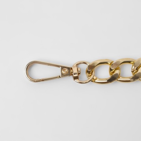 A chain for a bag, with carbines, metal, flat, 18 × 13 mm, 60 cm, gold color-1