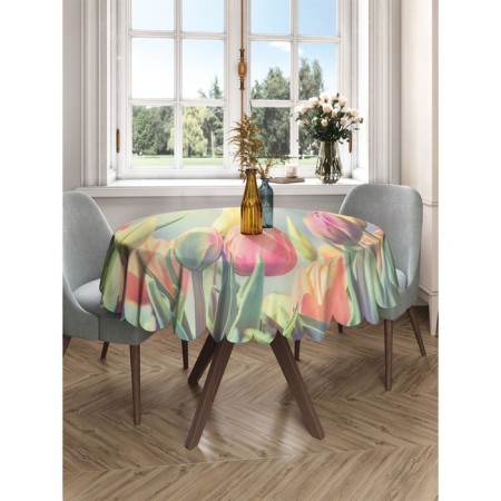 The tablecloth "Spring tulips", round, Saten, d = 150 cm-2