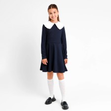 Dress for girls School, dark blue color, height 140 cm