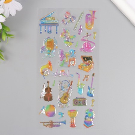 Stickers for creativity plastic "Musical instruments" 9.3x20.4 cm-1