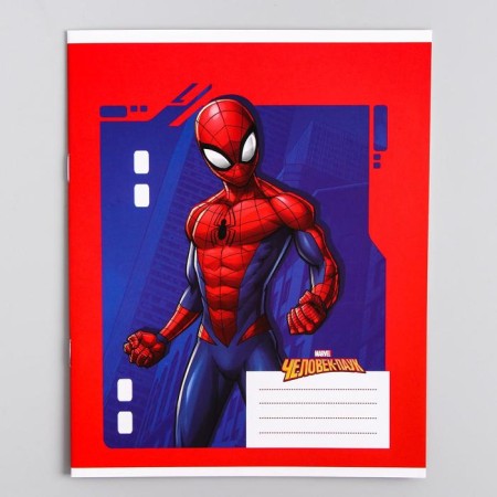 Notebook in a ruler of 12 sheets, 5 types of mix, cover coated cardboard, spider-man-4