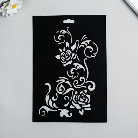 Plastic stencil "Flowers" 20x29cm
