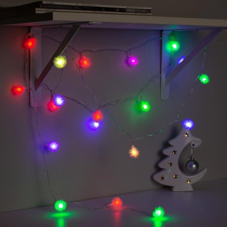 Garland “thread” 3 m with nozzles “Hedgehogs”, IP20, transparent thread, 20 LED, glow of multi (RG/RB), blinking, USB-3