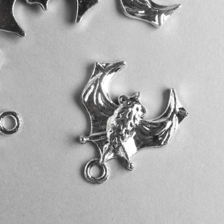 Decor Metal for creativity "Bat" silver 2802 1.6x2 cm