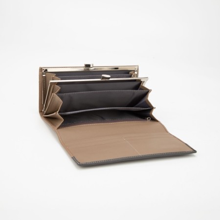 Women's wallet on magnets, beige color-2