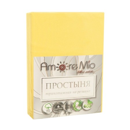 AMORE Mio elastic sheet, size 90x200x20 cm, yellow color-2