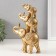 Souvenir Polystone "Pyramid of 3 elephants" Gold 6.5x15.5x24 cm