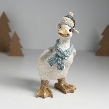 Souvenir Polystone "Goose in a hat-earmeling and scarf" 11.5x12.5x20 cm-2