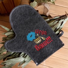 Mitten for a bath with embroidery 