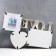 Photo frame with clock "Love" 2 photos, white