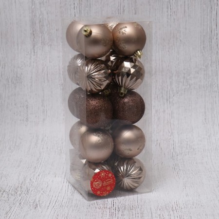 Set of balls plastic D-6 cm, 20 pcs "Laurent" brown-1