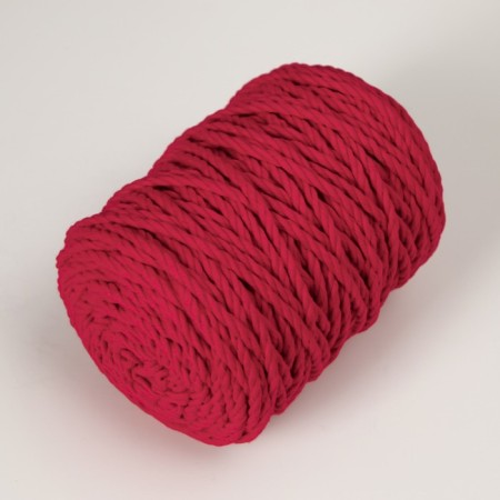 Knitting cord 80% cotton, 20% polyester twisted 3 mm, 185g/45m, 26 red-1