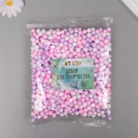Decor for creativity Polyn -plast "Assorted balls" pastel pink set 10 grams-2