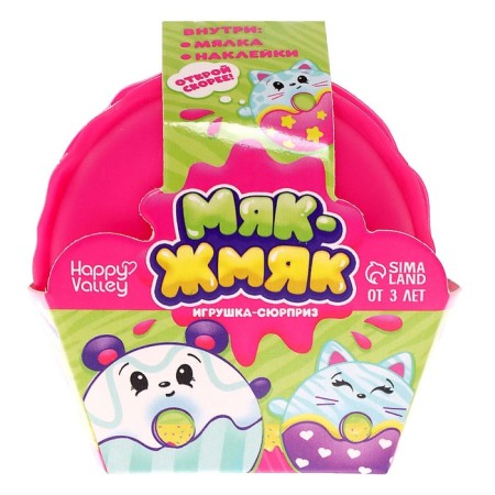 Toy-Surprise "Myak-Zhmyak", bright pink, mix-8