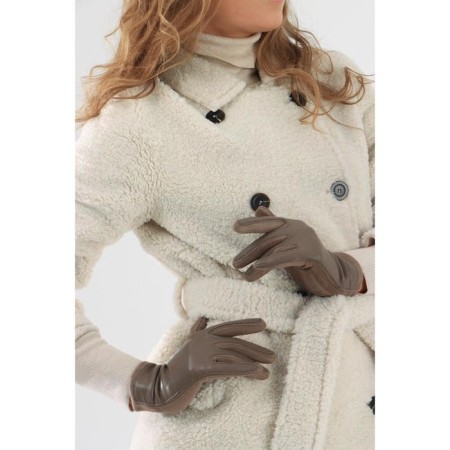 Gloves are female, dimensionless, without insulation, beige color-1
