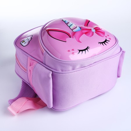 Baby backpack on lightning, 3 outer pockets, pink color-4