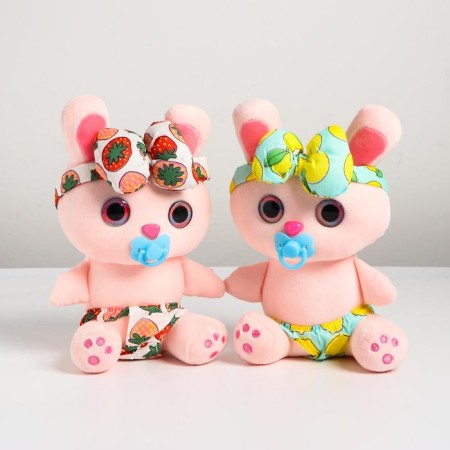 Soft toy "Bunny with a nipple", color mix-2