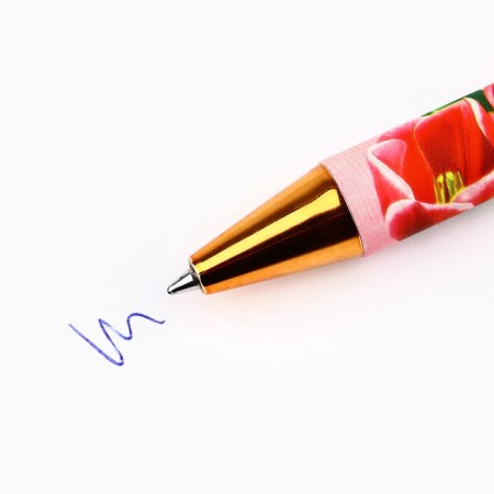 Automatic ballpoint pen “The most beautiful, from March 8”, plastic, 0.7 mm, blue paste-1