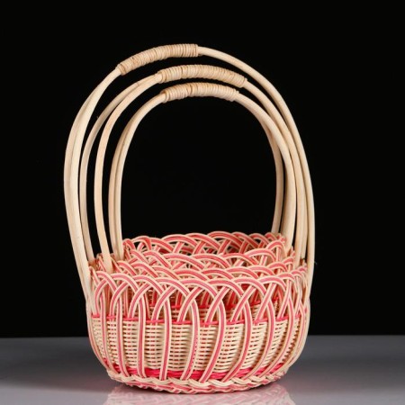 A set of baskets, 3 pcs, 23 × 12/38 cm, 21 × 11/37 cm, 19 × 10/36 cm, rotang-1