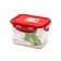Oursson plastic container, red cover, 630 ml, rectangular