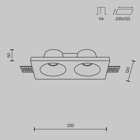The built-in lamp Technical DL002-DW-02-W, 2x12W, 23.3x12x5 cm, GU10, white color-7