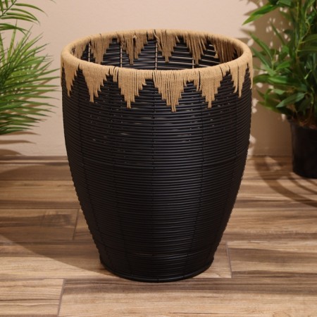 A set of wicker pots, 3 pcs, height 40x40x48.5 cm-2