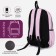 School backpack of textiles on lightning, Fulldorn, external pocket, pink color