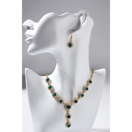 Set 2 objects: earrings, necklace "magnificent age", white-emergency color in gold, 42 cm-5