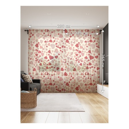 Photo "Various hearts", size 145x265 cm, 2 pcs-1