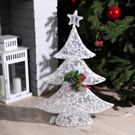 LED figure "Christmas tree" 51 × 70 × 15 cm, metal, textile, 220 V, glow of multi-3
