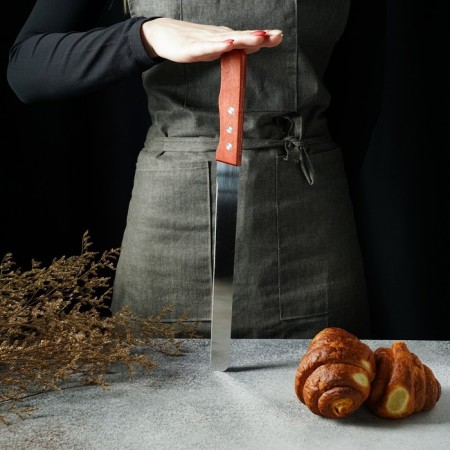 Knife for biscuit, even edge, handle wood, working surface 25 cm-7