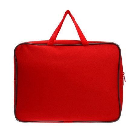 Folder with A4 handles, 360 x 270 x 80 mm, textile, inner pocket, red 1sh48