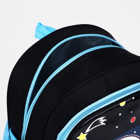 Baby backpack on lightning, 3 outer pockets, black/blue color-8