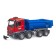 Bruder Mercedes dump truck, red color with blue