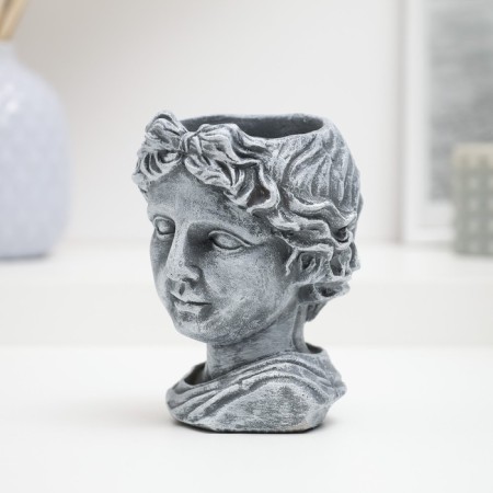 Figure pot "Girl's head" under stone, 10x13cm-2