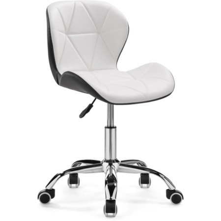 Computer chair Trizor Metal/Eco -leather, Chrome/Black/White 53x53x69 cm