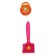 Brush - medium -sized packer with drops, base 59 x 49 mm, pink