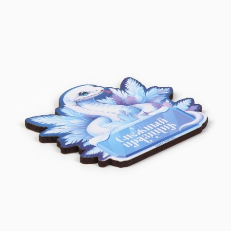 New Year's Wooden Magnet "New Year: Snow holiday", 8 x 7.1 cm-2